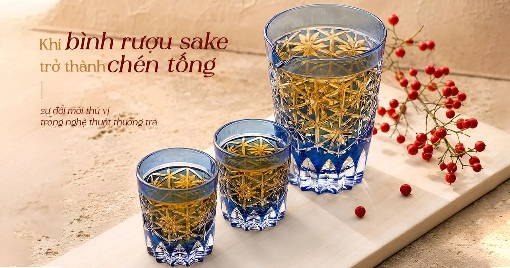 Từ trà cụ truyền thống đến dấu ấn hiện đại: Khi bình sake pha lê trở thành chén tống đầy nghệ thuật